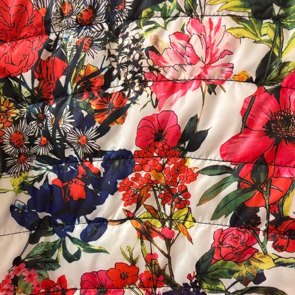 Lucy Paris Floral Puffer Jacket - Black and Multicolor - Picture 4 of 5